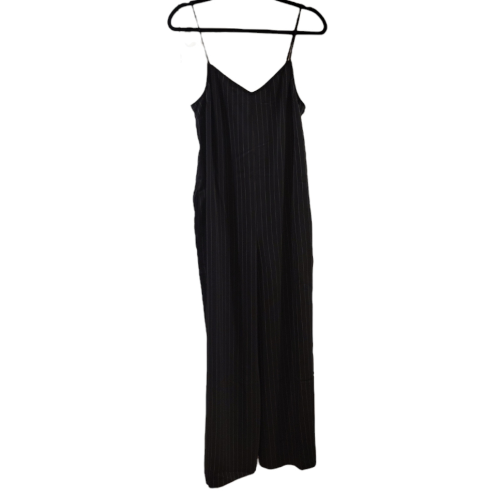 Leith Black and White Pinstripe Jumpsuit Size S